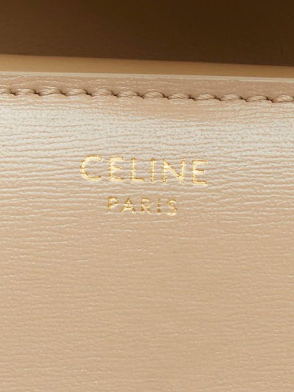 Celine Triomphe Small Flap Wallet Beige Leather - Picture 9 of 10